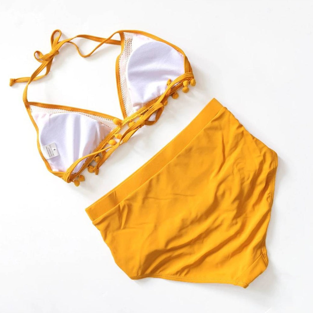 Maillot de bain femme 2 pieces jaune