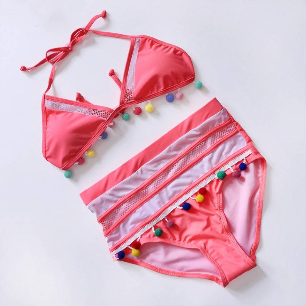 Maillot de bain femme 2 pieces rose