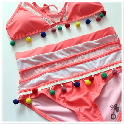 Maillot de bain femme 2 pieces rose
