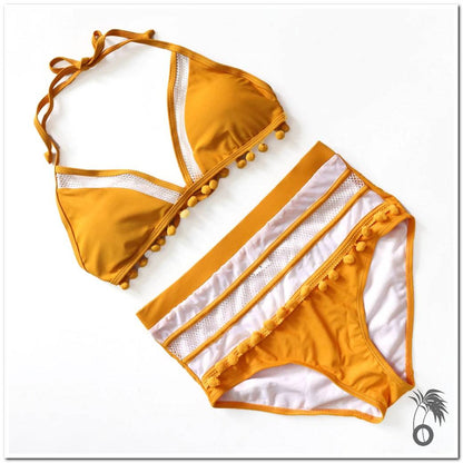 Maillot de bain femme 2 pieces jaune