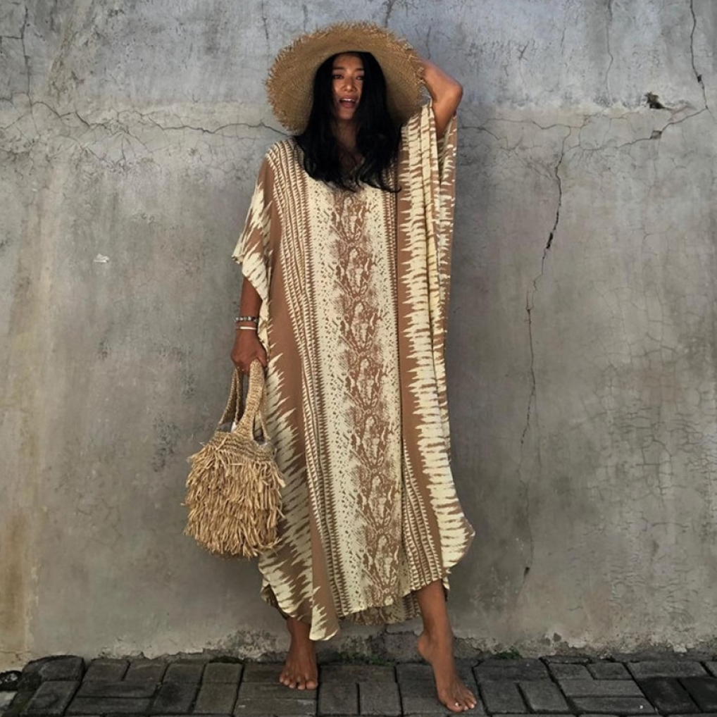 Robe caftan de plage longue