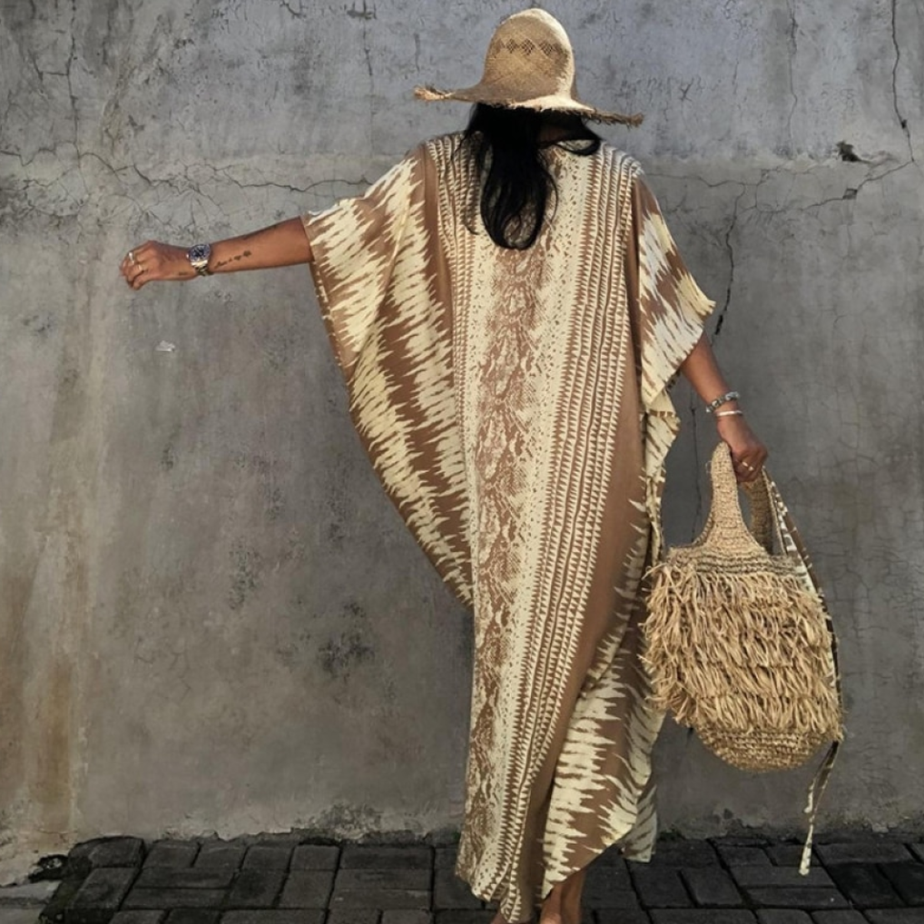 Robe caftan de plage longue