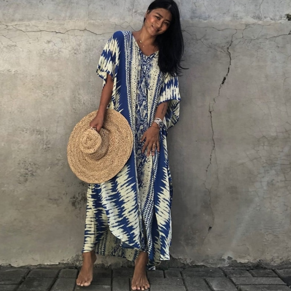 Robe caftan de plage longue