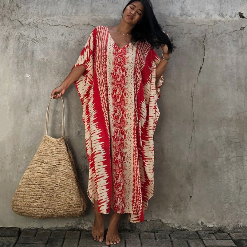 Robe caftan de plage longue