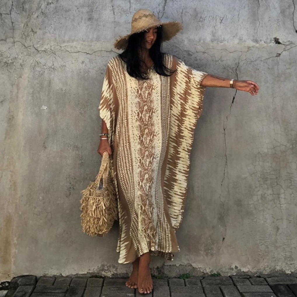 Robe caftan de plage longue
