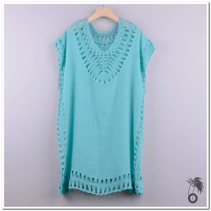 Robe plage bleu crochet | Larobedeplage.fr