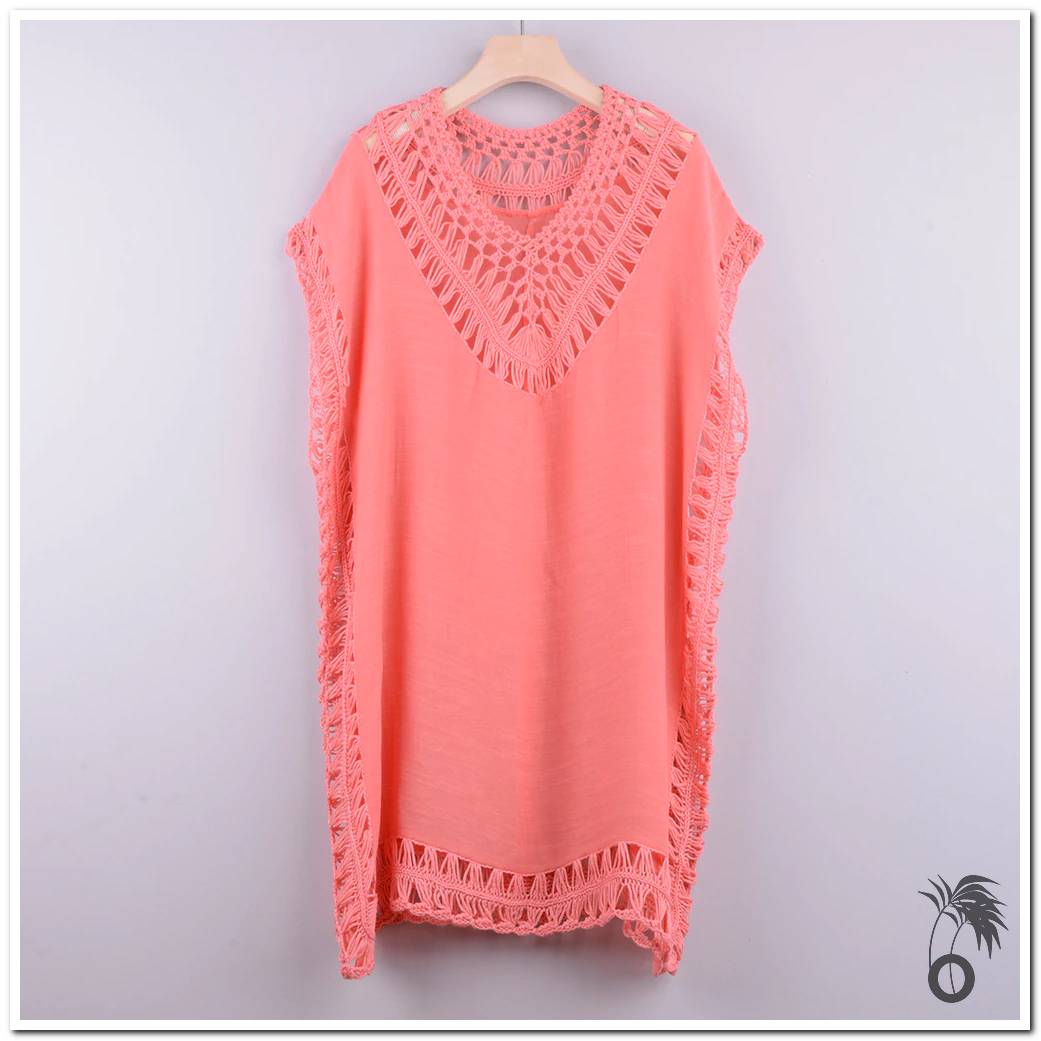 Robe plage rose crochet | Larobedeplage.fr