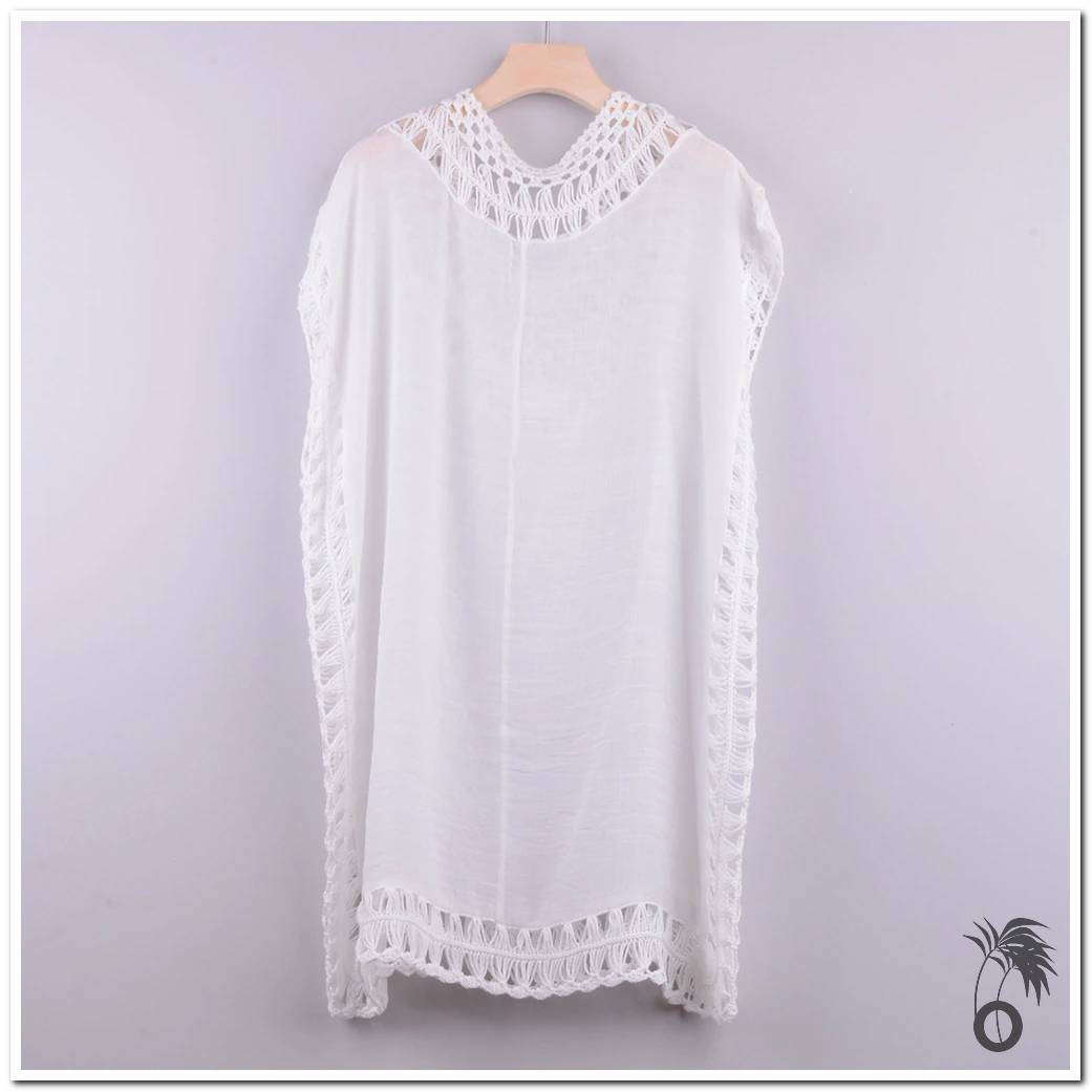 Robe plage blanche crochet | Larobedeplage.fr