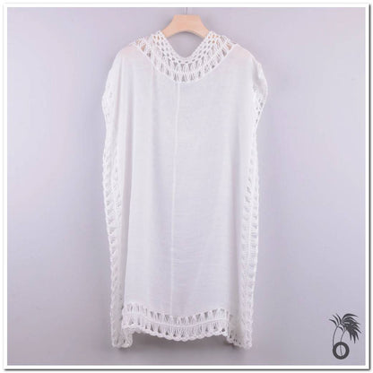 Robe plage blanche crochet | Larobedeplage.fr