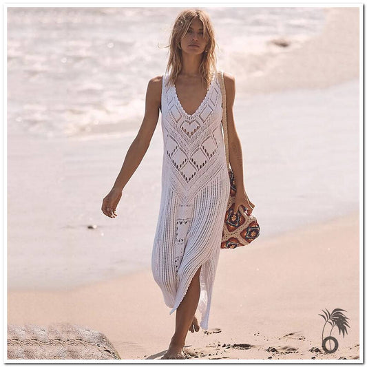Robe de plage longue au crochet