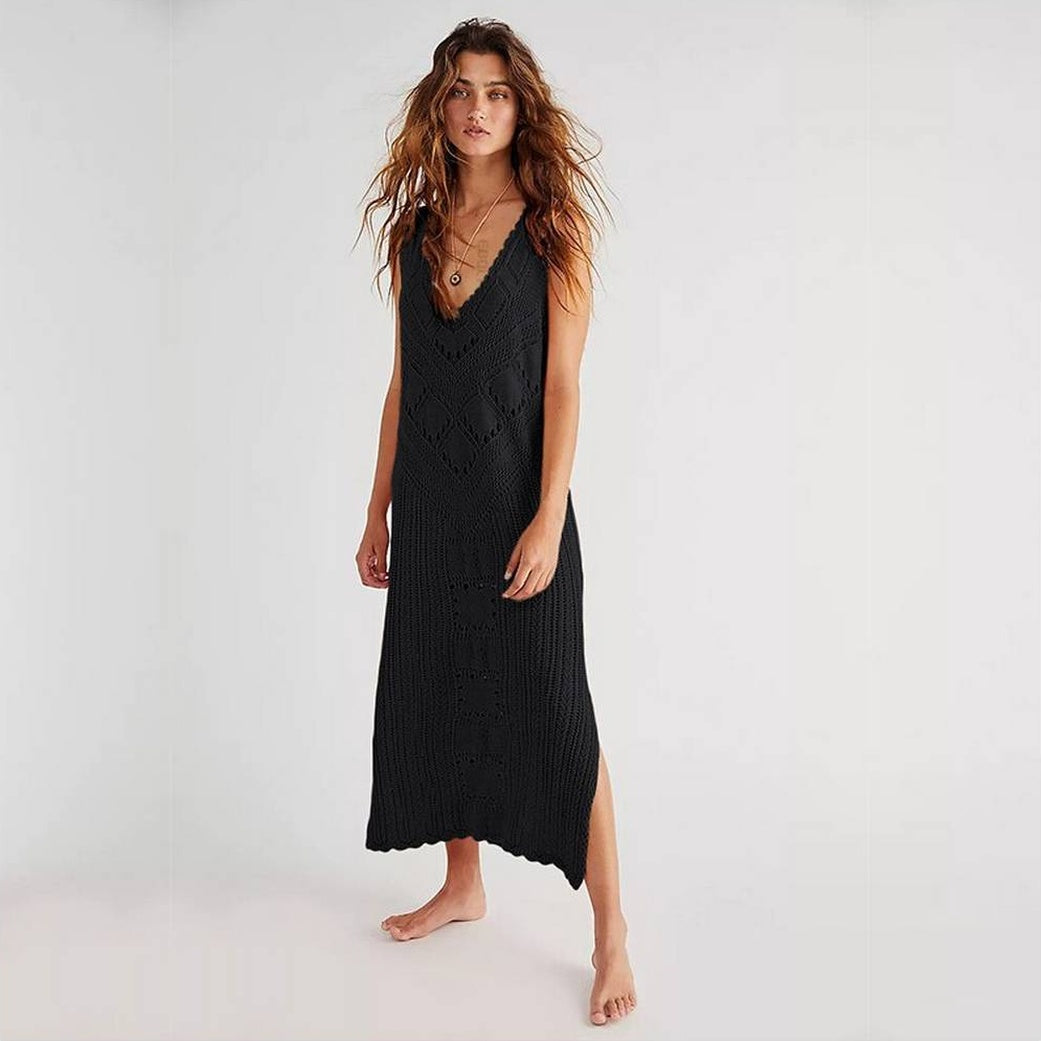 Robe de plage longue au crochet