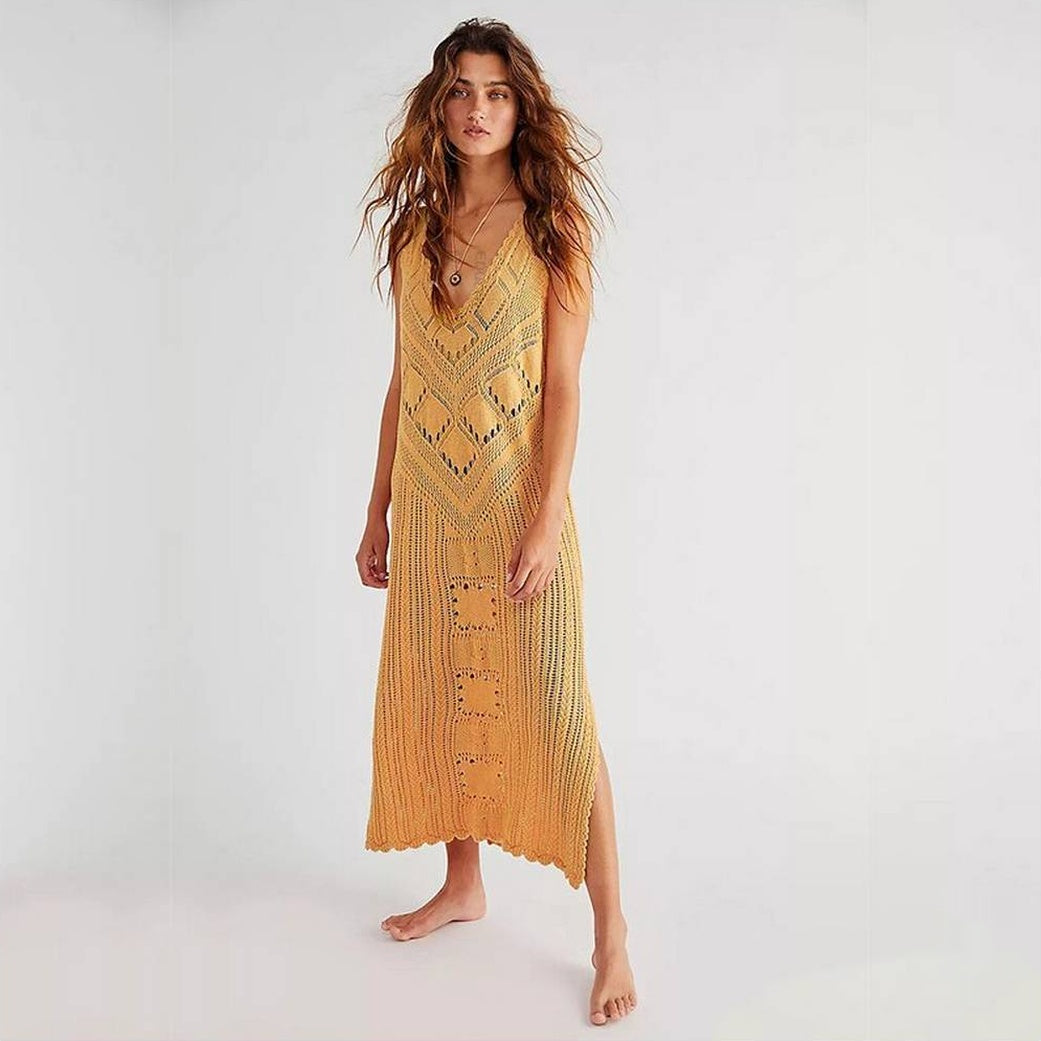 Robe de plage longue au crochet