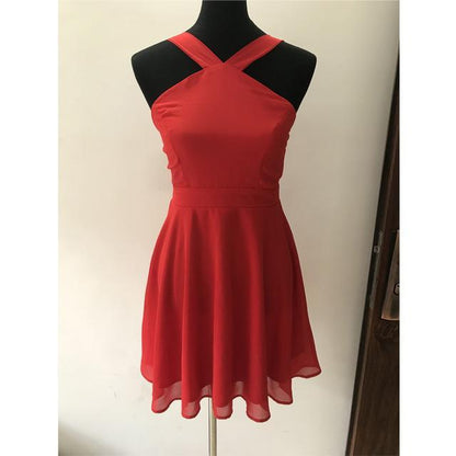 Robe d'été sans manches rouge robedeplage.fr