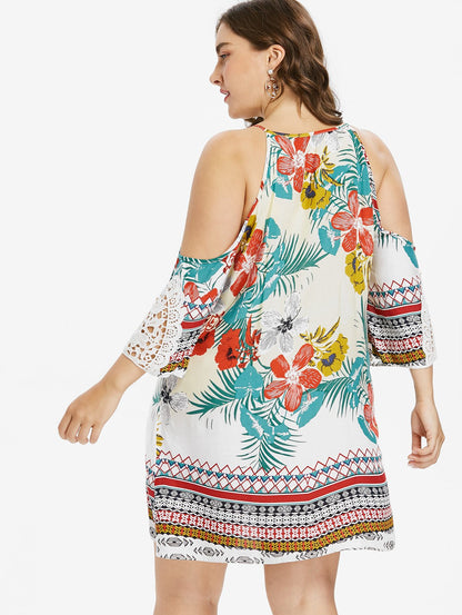 Robe de plage grande taille fleurie