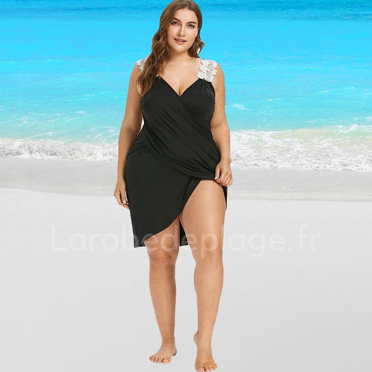 Robe de Plage Paréo noire Sexy Grande taille larobedeplage.fr