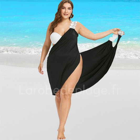 Robe de Plage Paréo Sexy Grande taille noire larobedeplage.fr