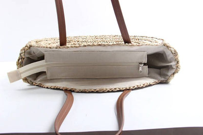 Sac de plage en Osier Naturel Tressé à la Main