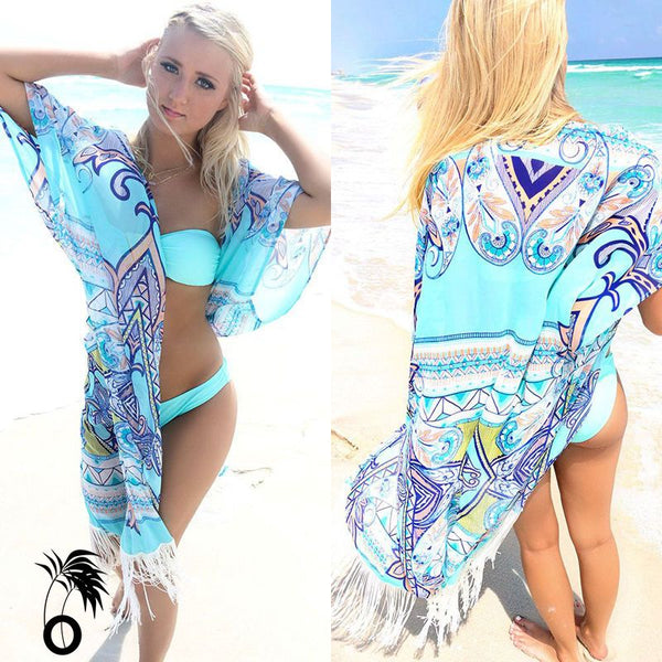 Caftan de plage bleu lagon robe de plage sexy larobedeplage.fr 