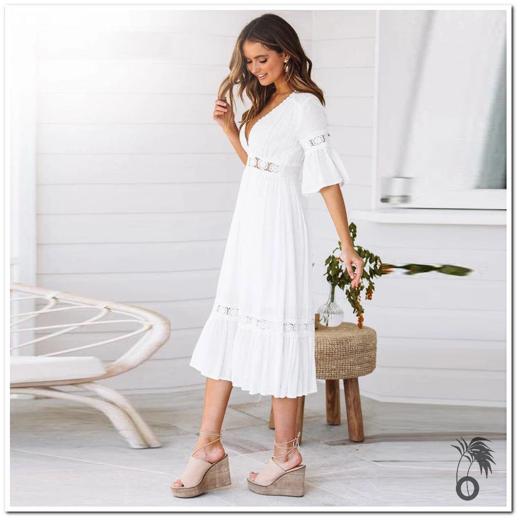 Longue robe de plage en dentelle blanche larobedeplage.fr