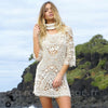 Robe de plage crochet blanche dentelle ajourée courte larobedeplage.fr