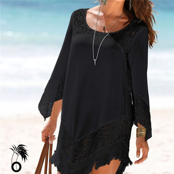 Robe de plage dentelle noire Juliette larobedeplage.fr 