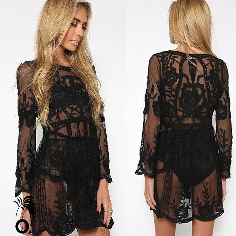 Robe de plage dentelle transparente Marylin