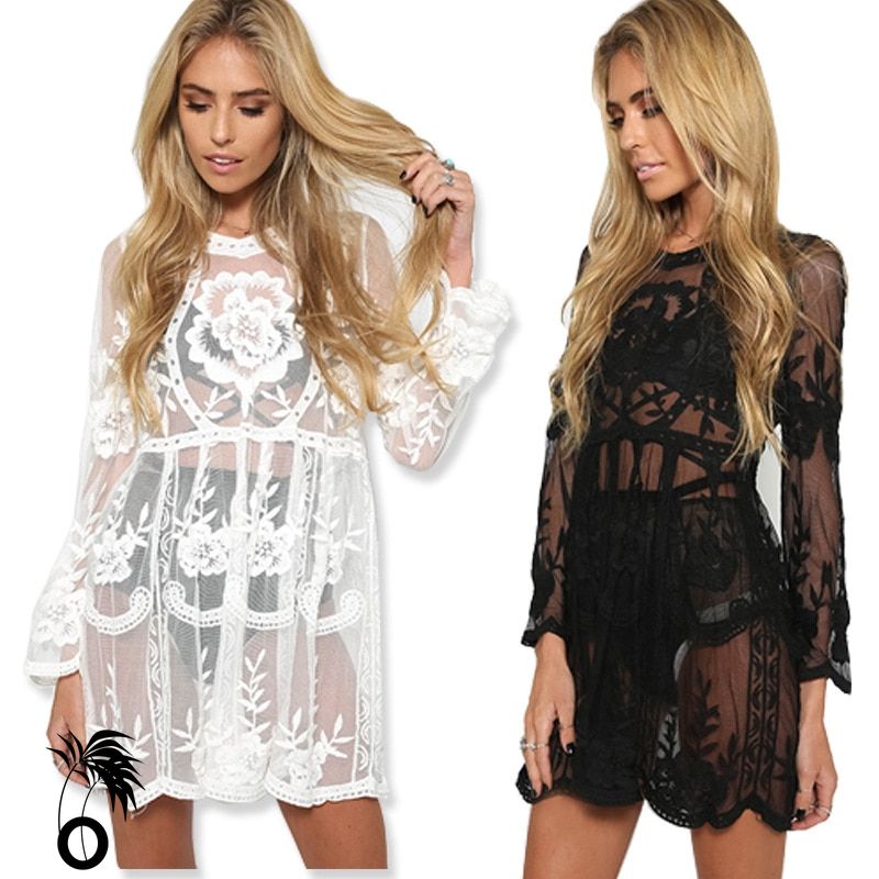 Robe de plage dentelle transparente Marylin